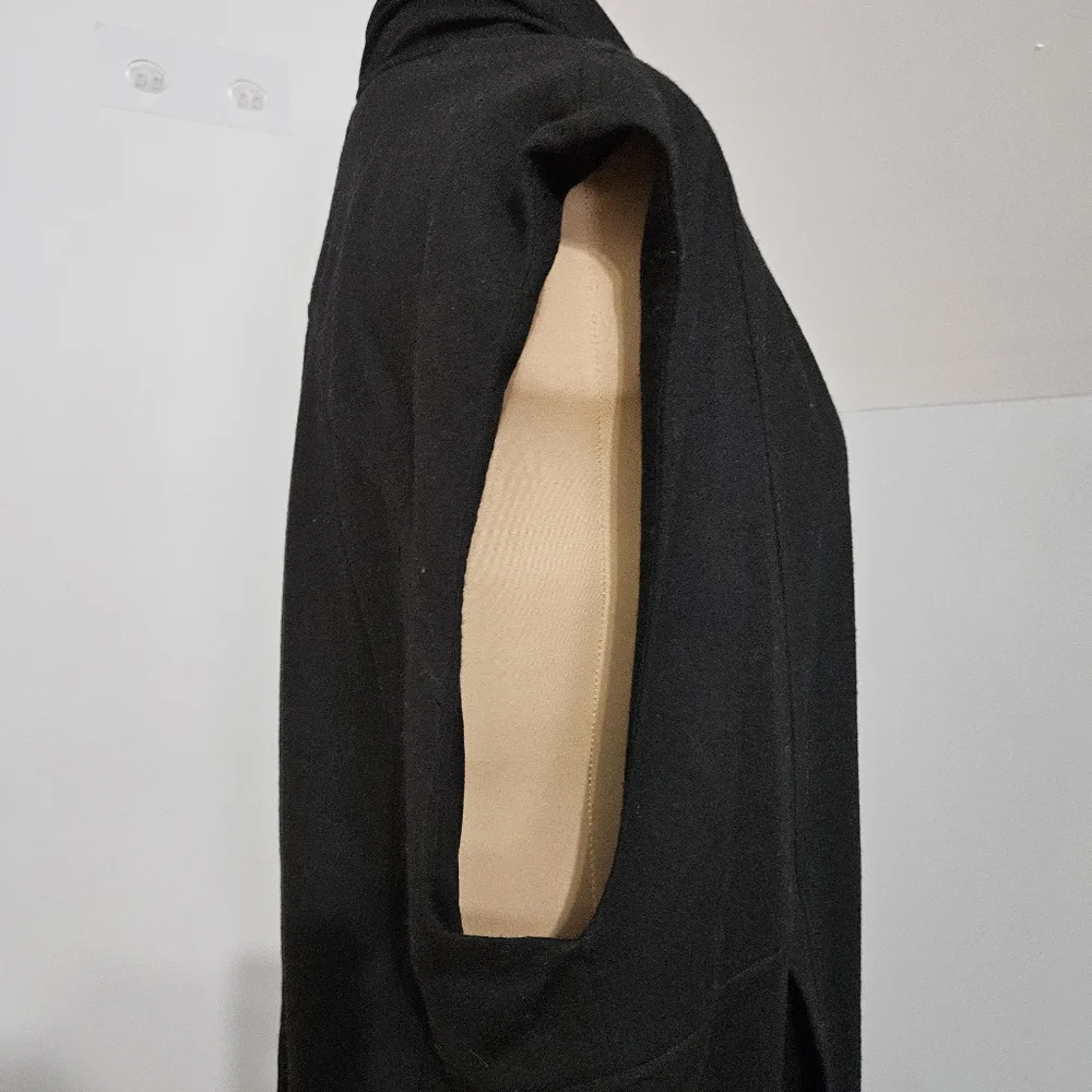 Helmut Lang Wool Black Asymmetrical Zip Up Sleeveless Vest Pockets Size Medium - Picture 5 of 11